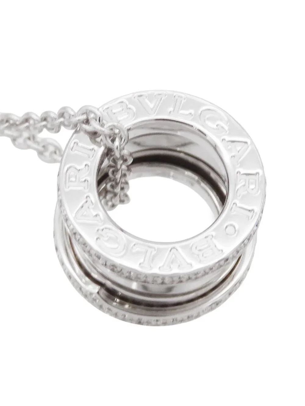 Bvlgari Necklace White Gold 18k Diamond B.Zero1 Pave